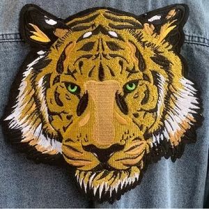 Large Embroidered Tiger Head iron on patch large Tiger Iron on patch